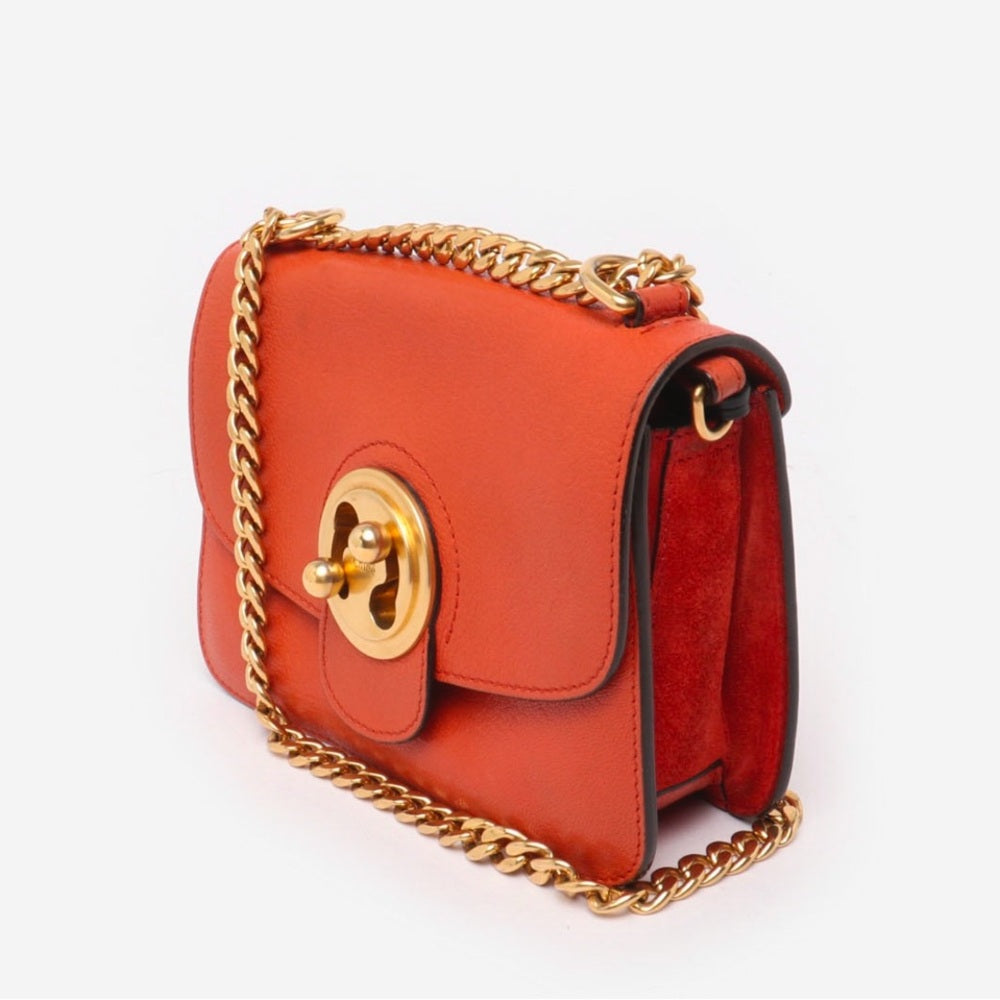 Chloe Mily Shoulder Bag In Orange Leather