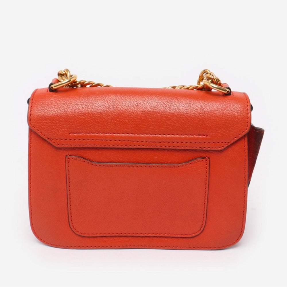 Chloe Mily Shoulder Bag In Orange Leather