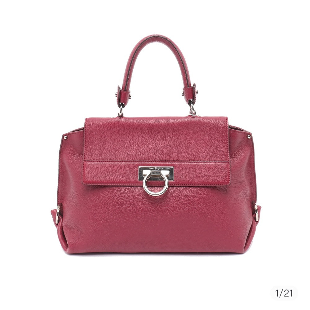 Bolso de mano de piel rosa de Salvatore Ferragamo