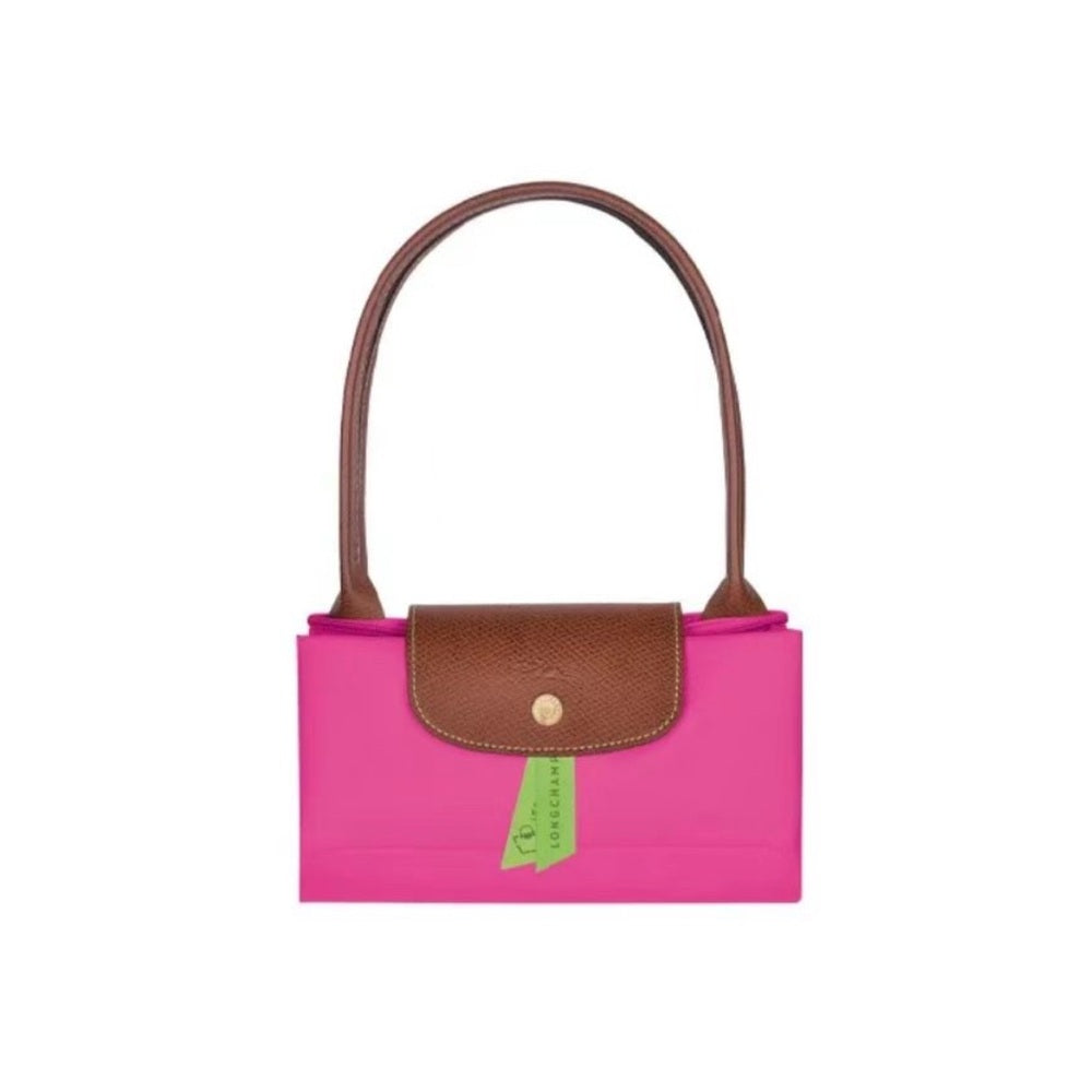 Pink Tote Bag with Brown Accents