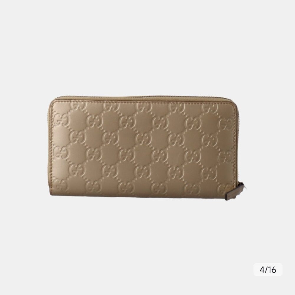 GUCCI gold leather presbyopic wallet