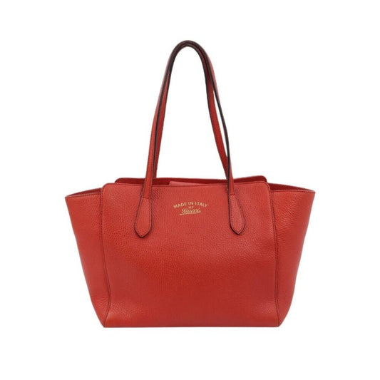 Bolso tote GUCCI Swing de piel de vacuno roja