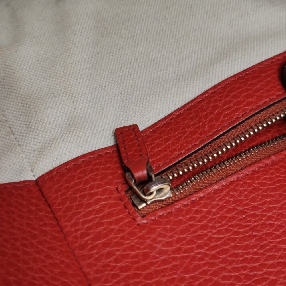 GUCCI Swing red cowhide tote bag