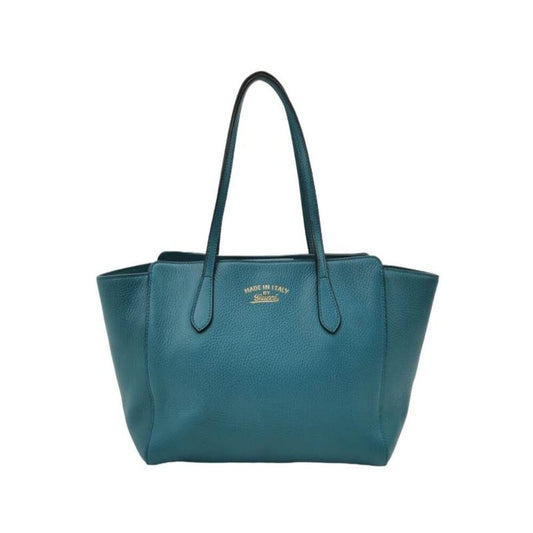 Bolso tote de piel azul Swing de GUCCI