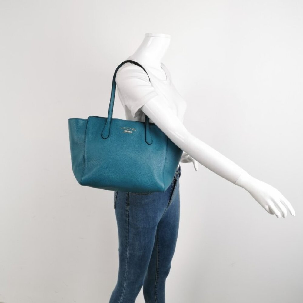 GUCCI Swing blue leather tote bag