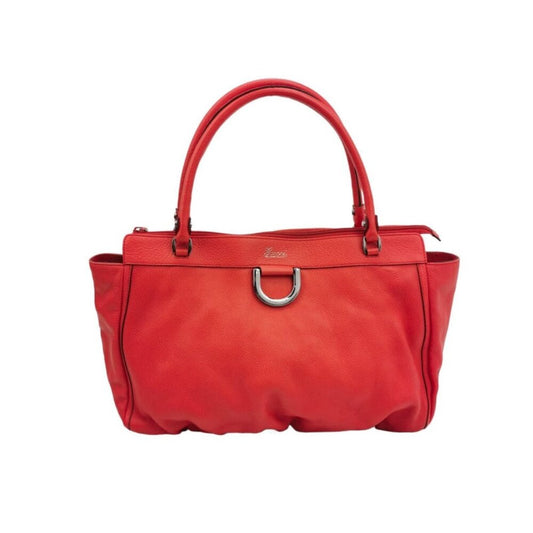 Bolso bandolera con anilla en forma de D de piel de vaca roja de GUCCI