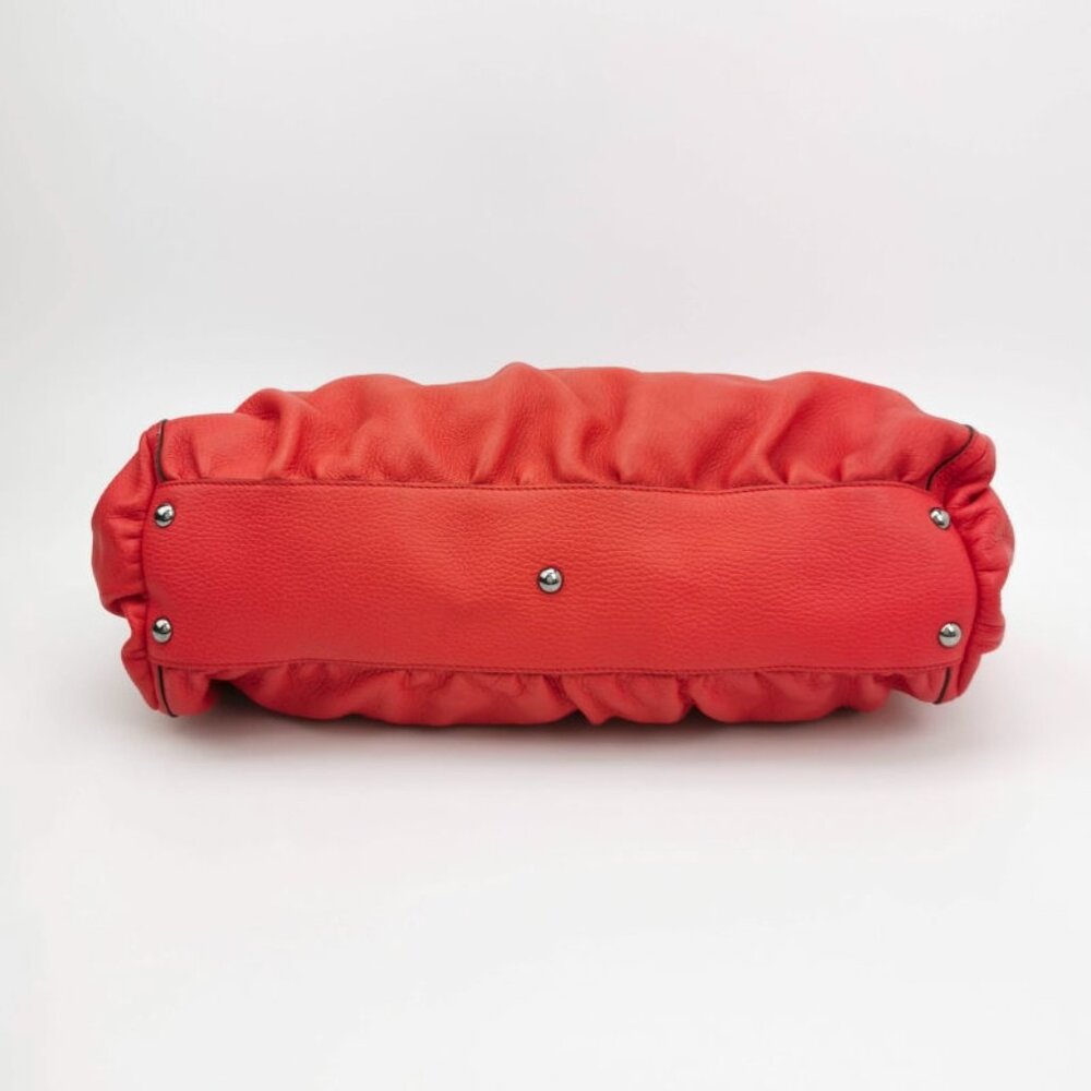 GUCCI red cowhide D-shaped ring cross-body bag