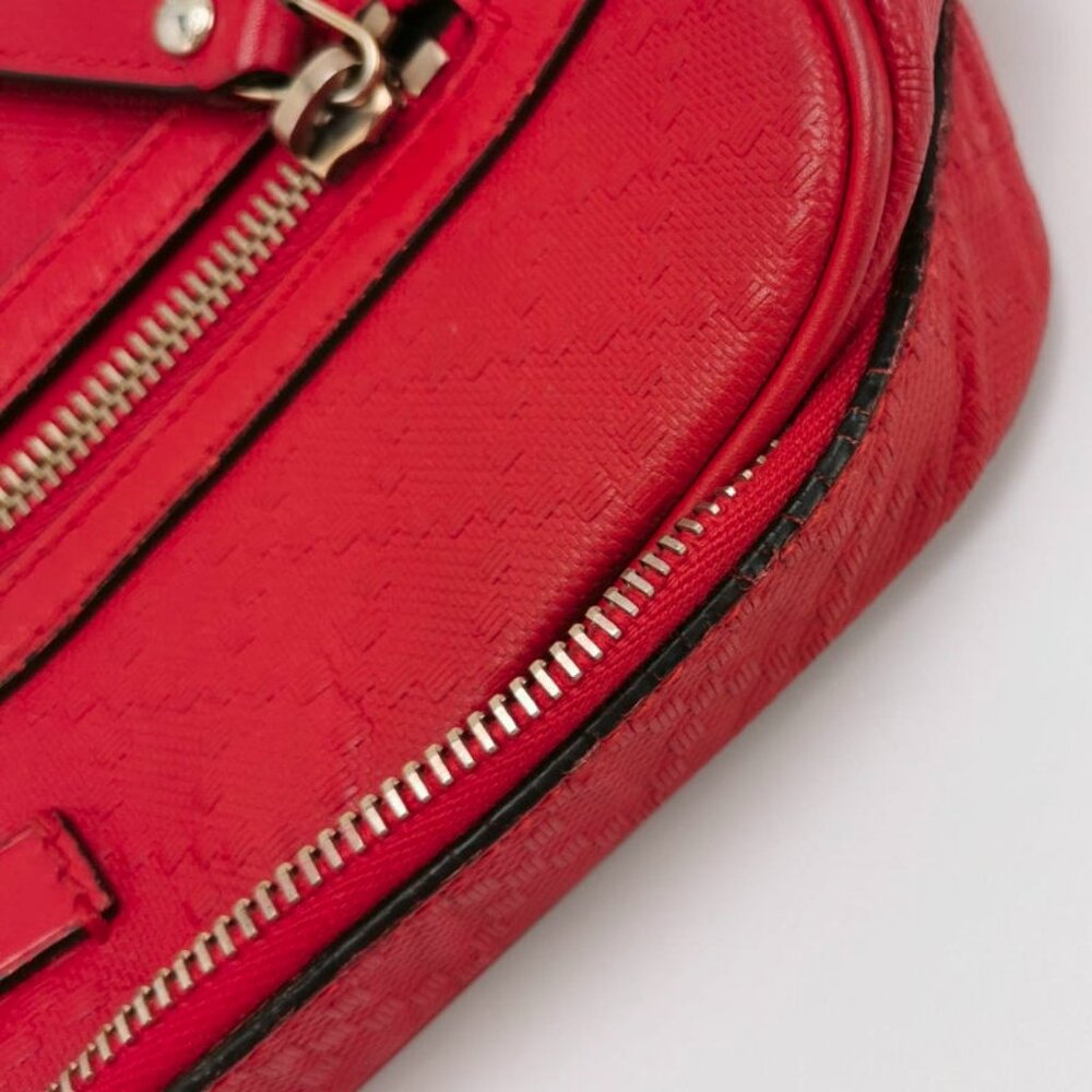 GUCCI red leather crossbody bag