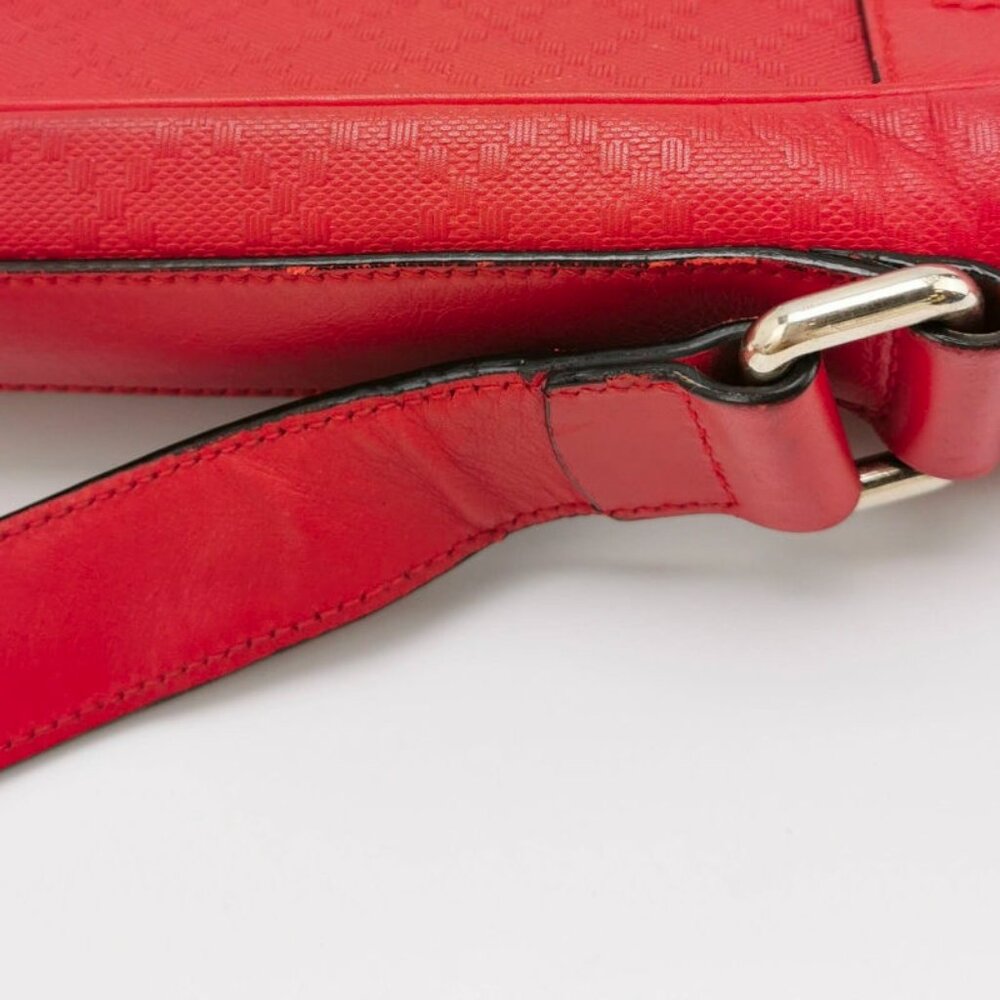 GUCCI red leather crossbody bag