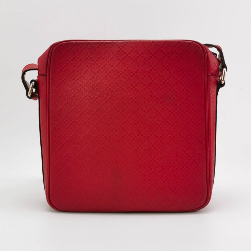 GUCCI red leather crossbody bag