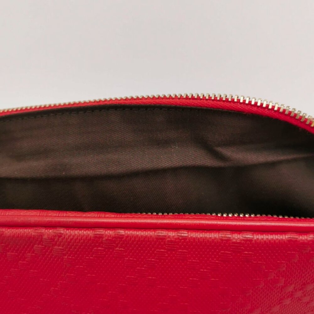 GUCCI red leather crossbody bag