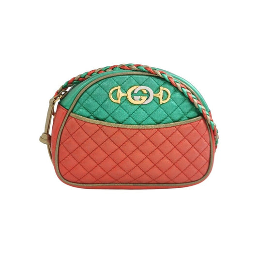 Bolso bandolera acolchado naranja y verde de Gucci