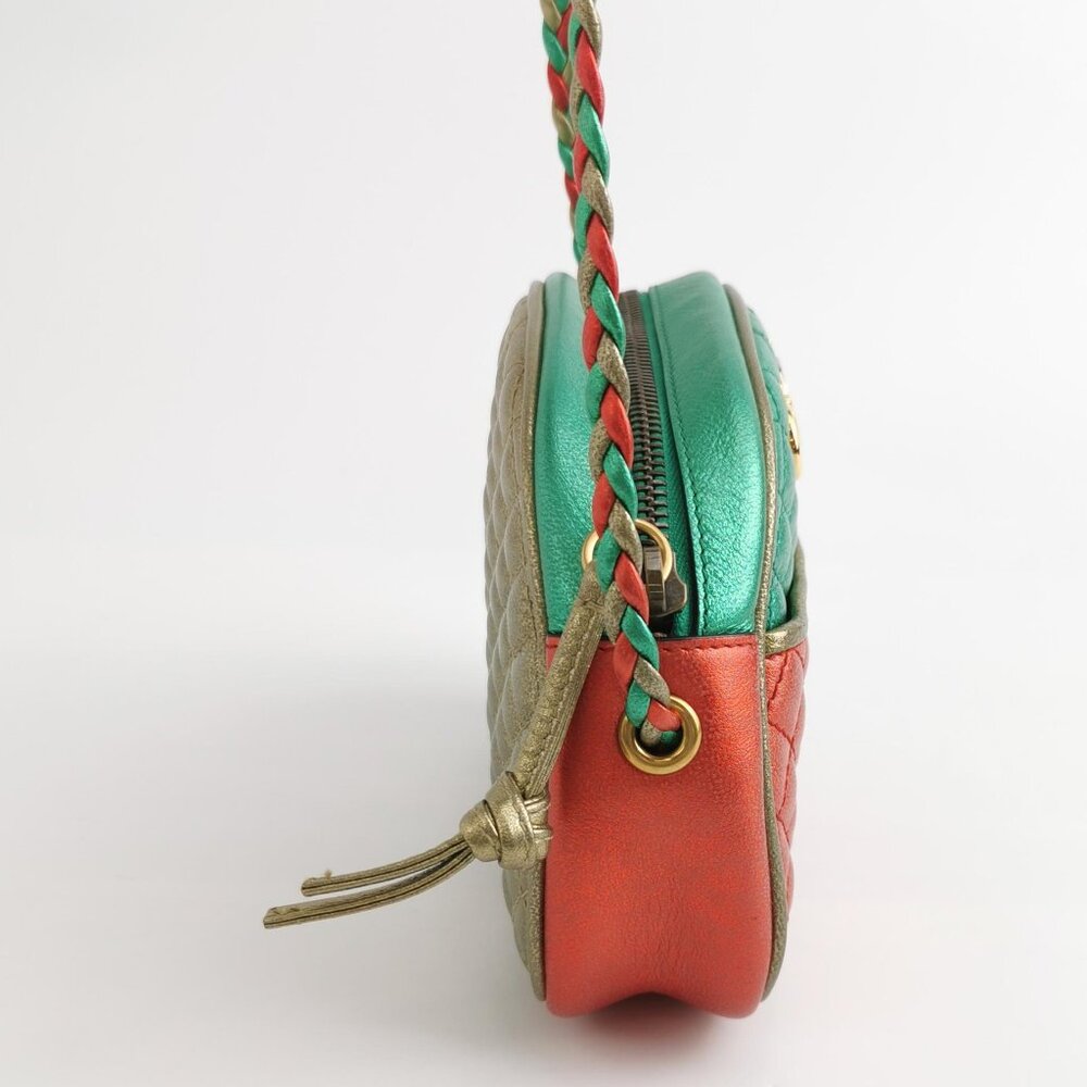 Gucci Orange and Green Quilted Crossbody Bag