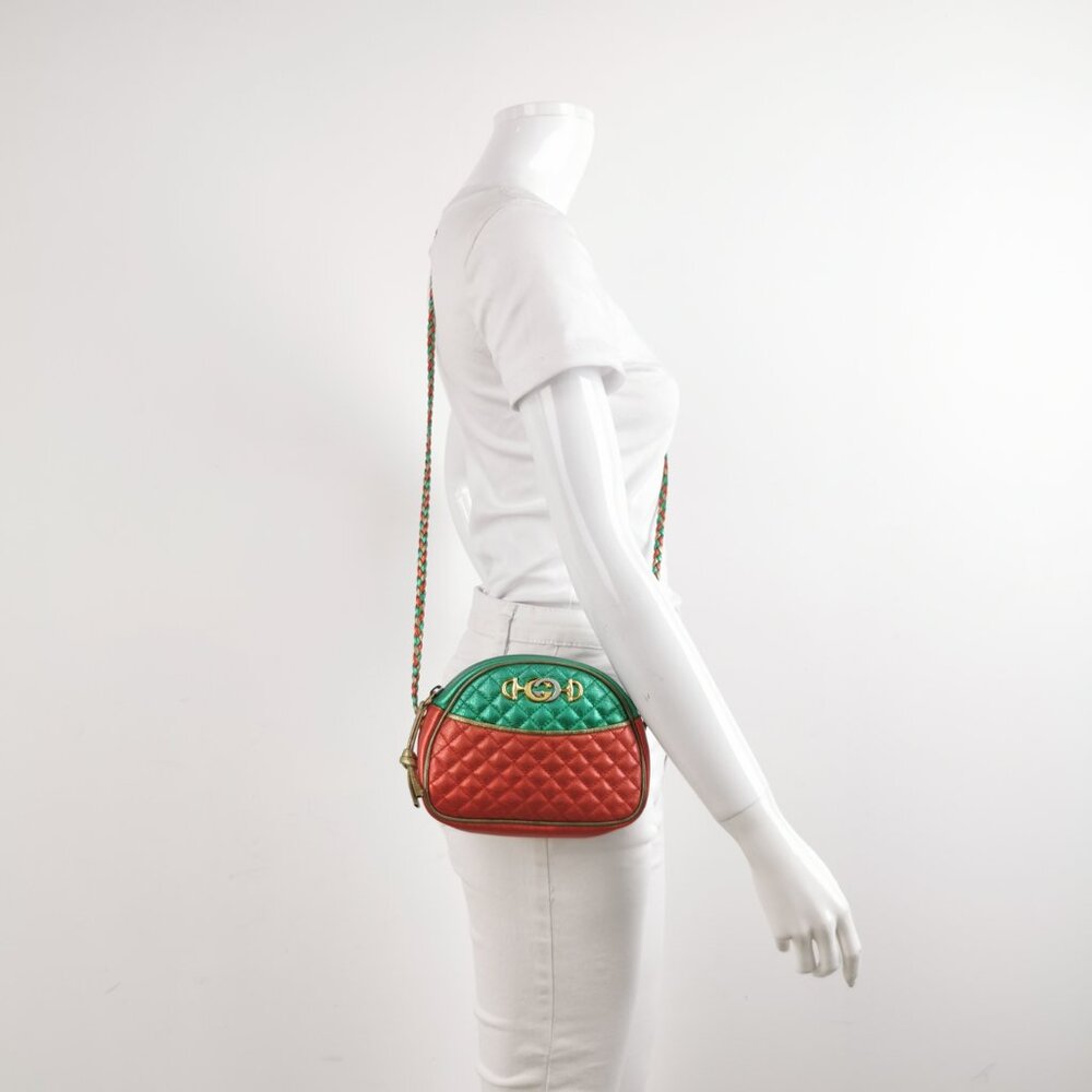 Gucci Orange and Green Quilted Crossbody Bag