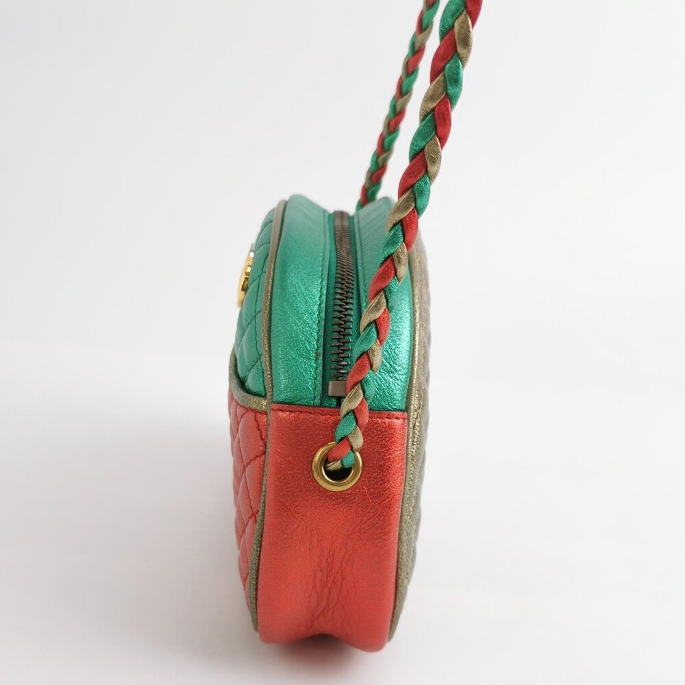 Gucci Orange and Green Quilted Crossbody Bag