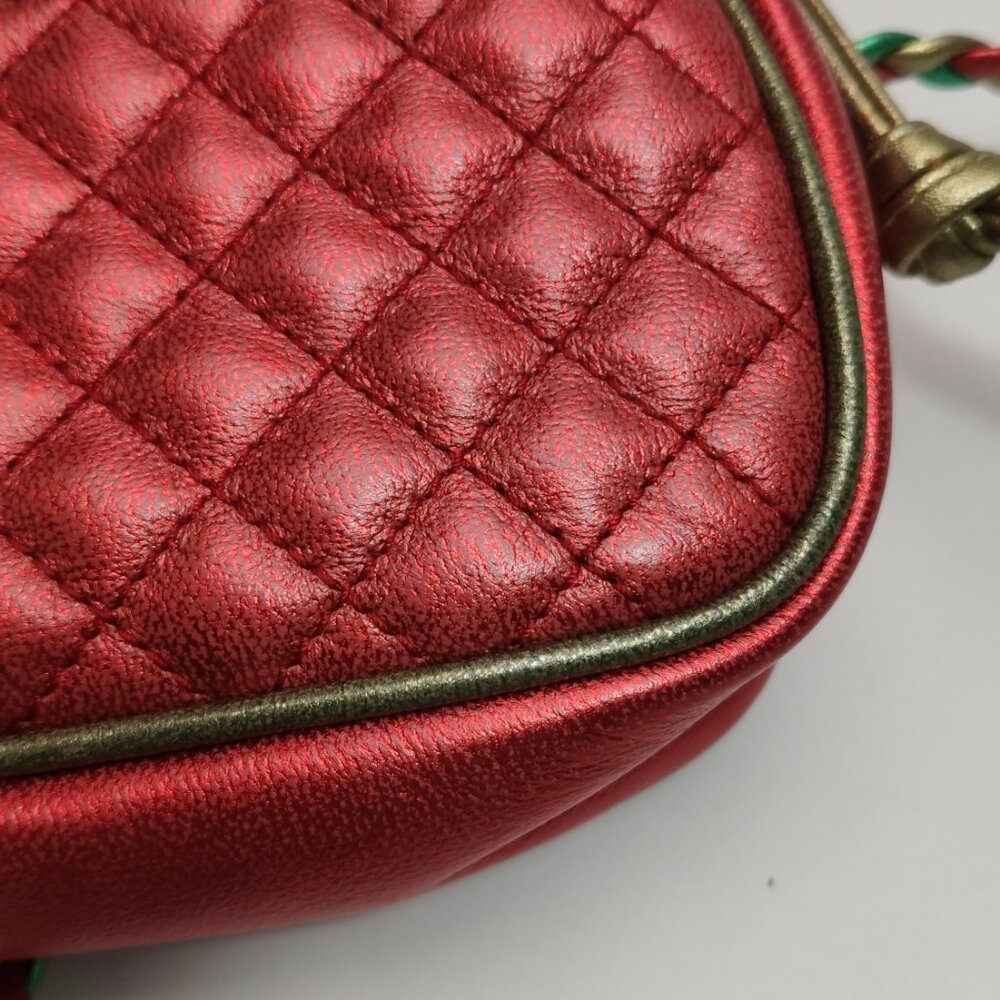 Gucci Orange and Green Quilted Crossbody Bag