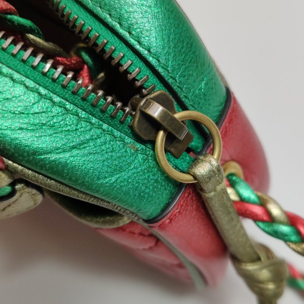 Gucci Orange and Green Quilted Crossbody Bag