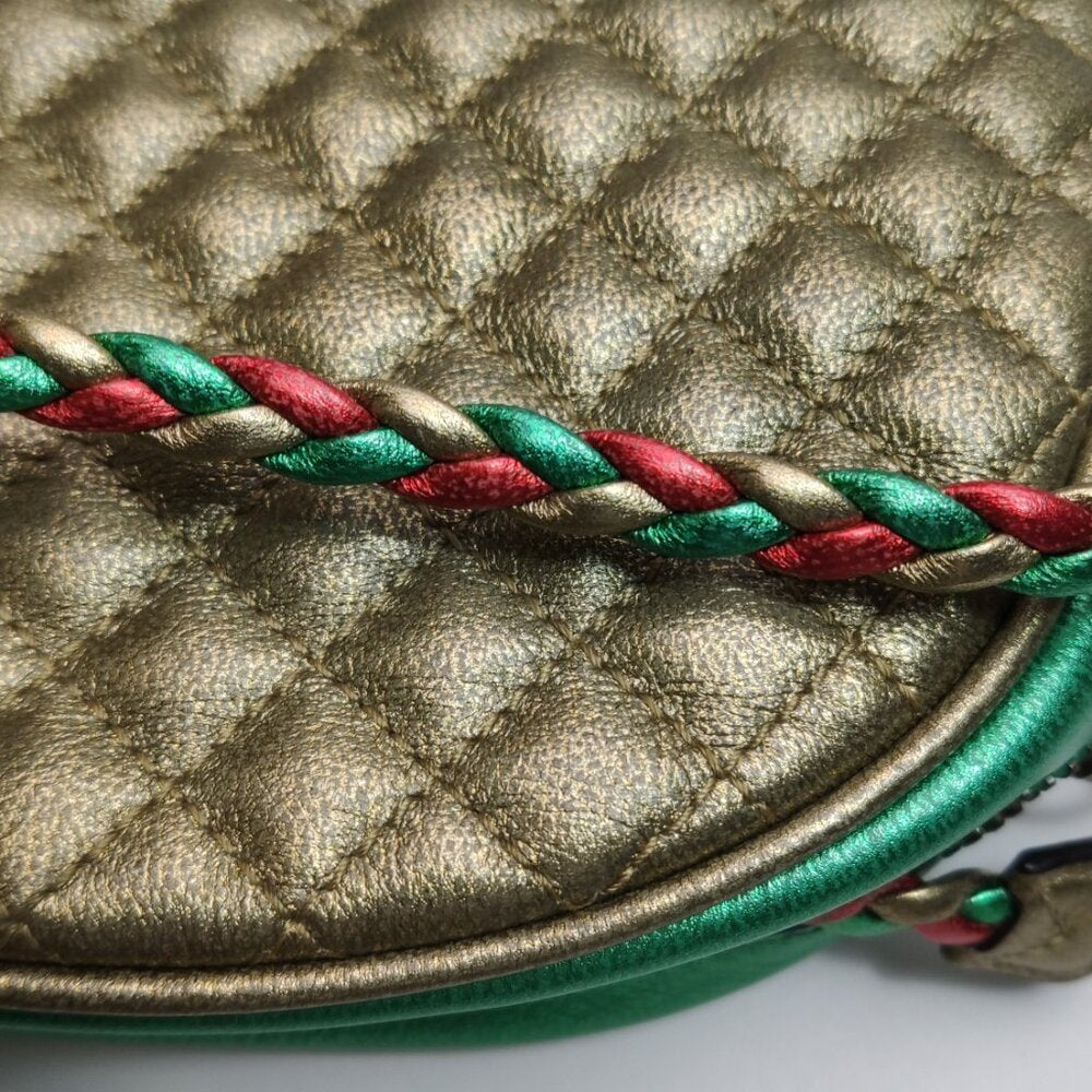 Gucci Orange and Green Quilted Crossbody Bag