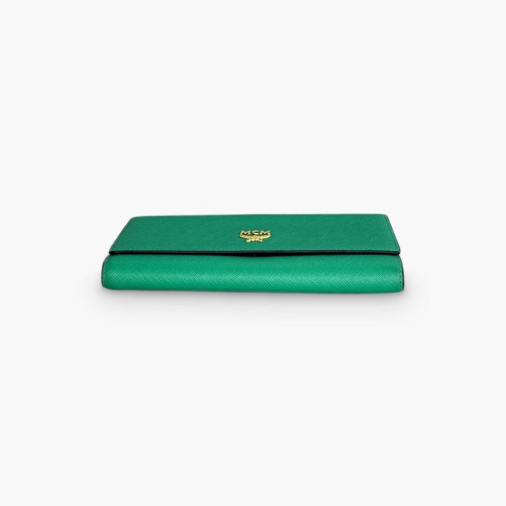 MCM green leather wallet