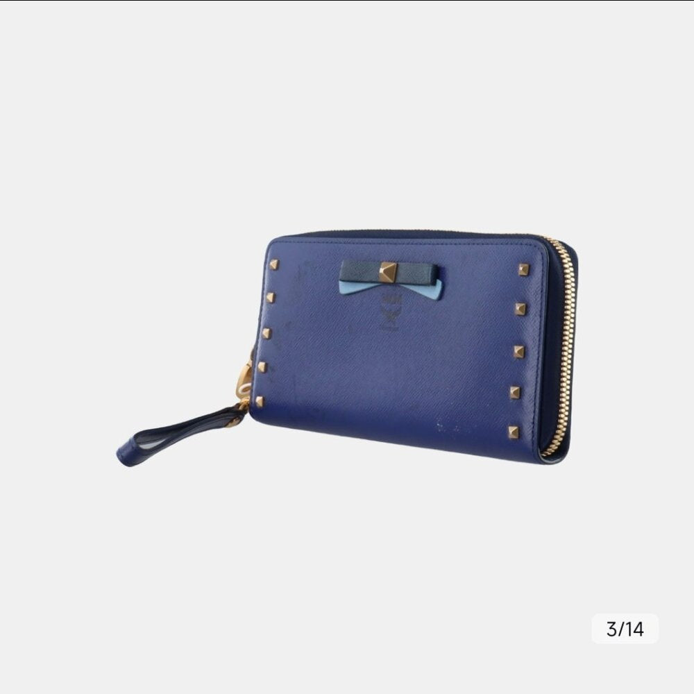 Cartera de piel de sauce azul NINA de MCM