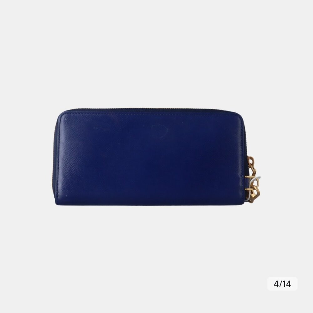 MCM NINA Blue Willow Leather Wallet