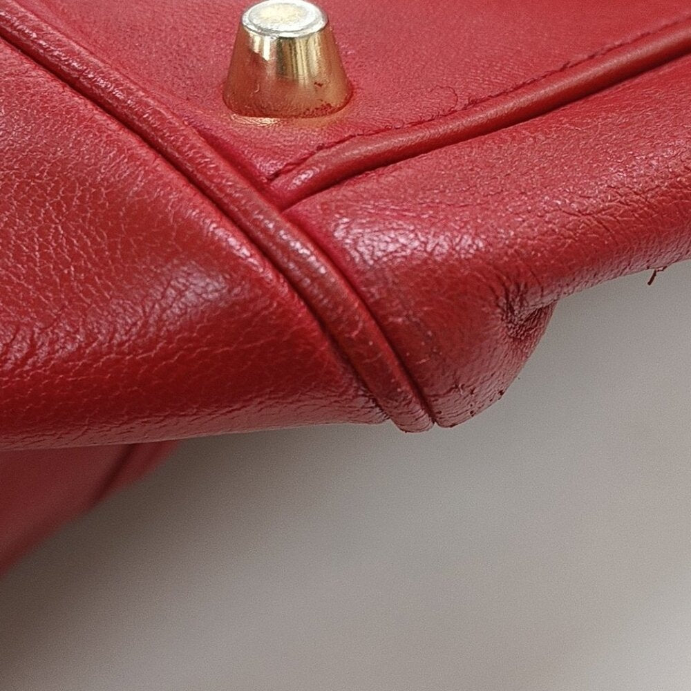 BURBERRY Calfskin Haymarket Small Canterbury Tote in Red