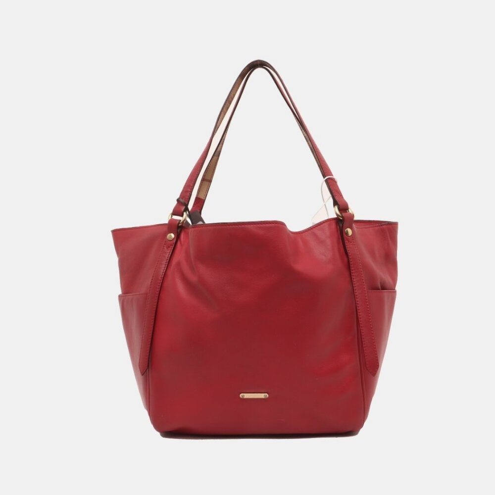 Bolso de hombro Burberry Canterbury de piel color rojo rosa