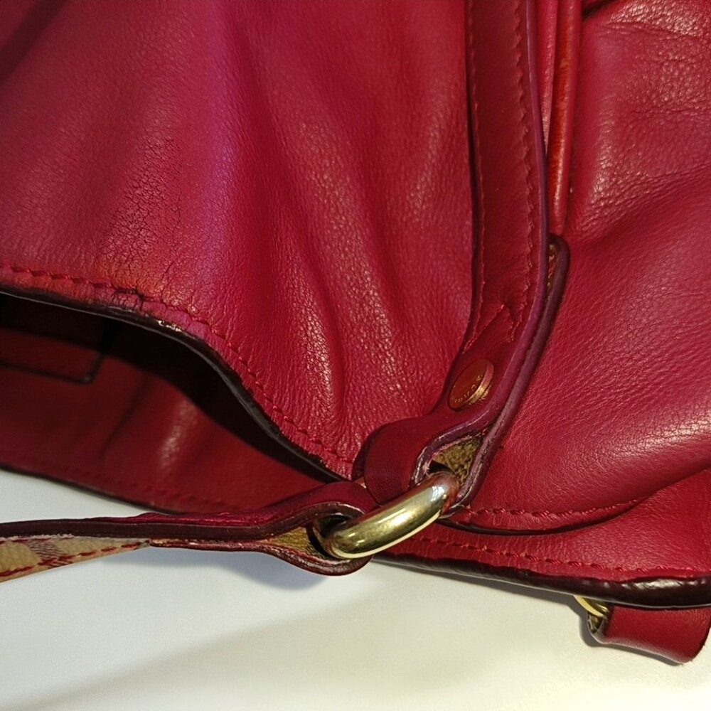 Burberry canterbury leather rose red shoulder bag-