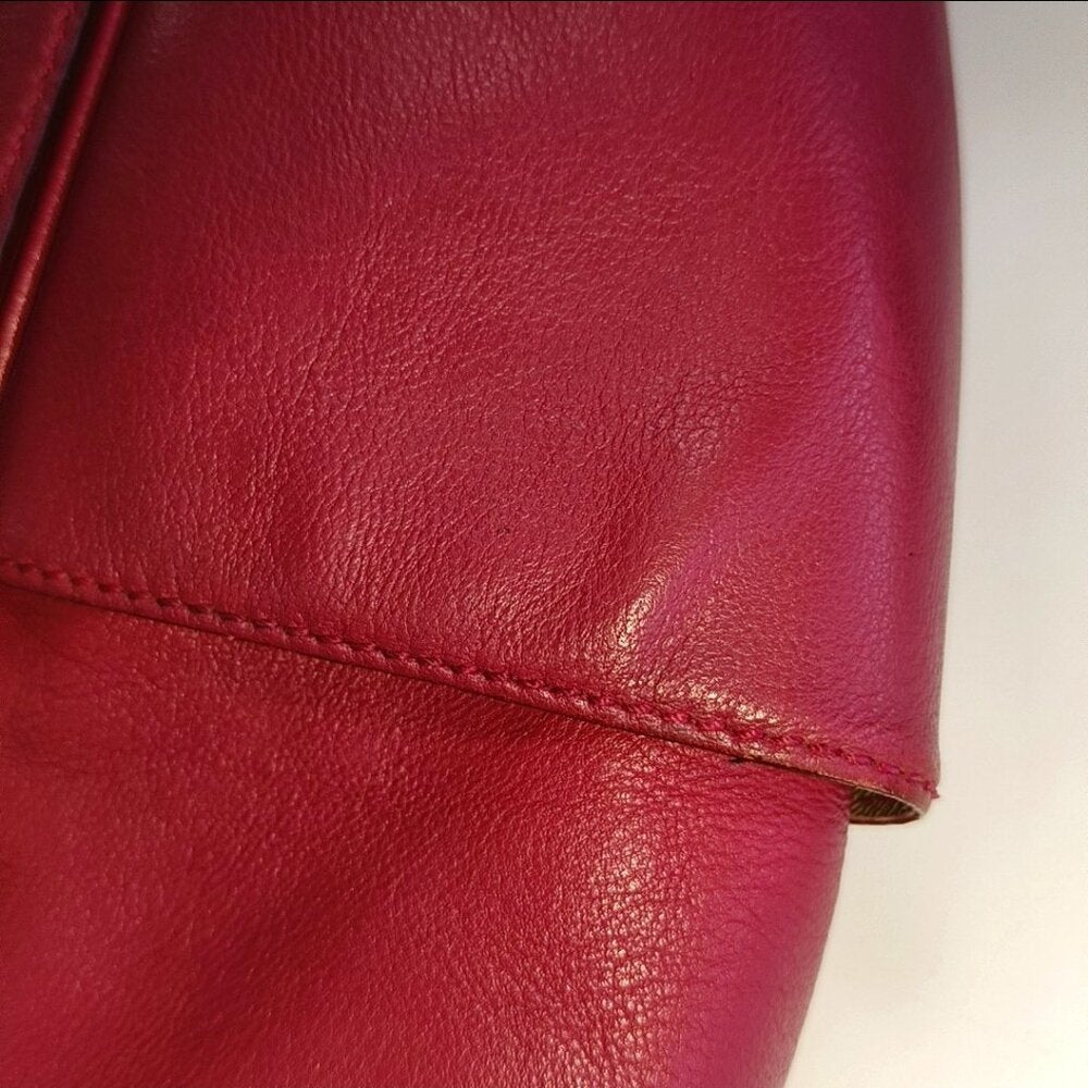 Burberry canterbury leather rose red shoulder bag-