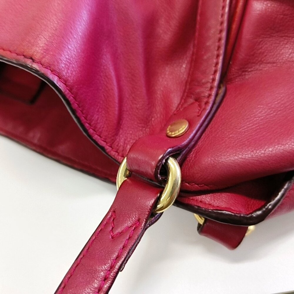 Burberry canterbury leather rose red shoulder bag-