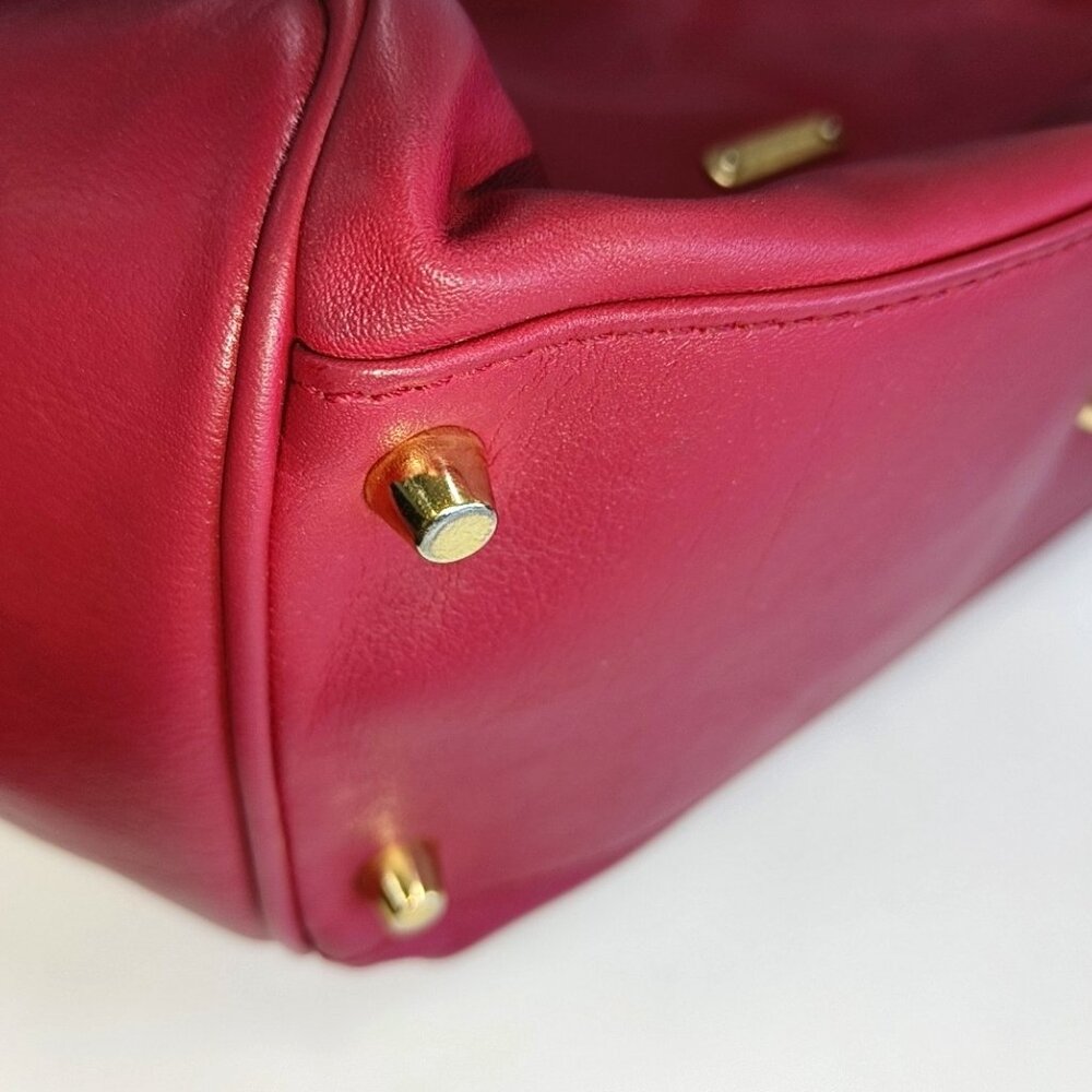 Burberry canterbury leather rose red shoulder bag-