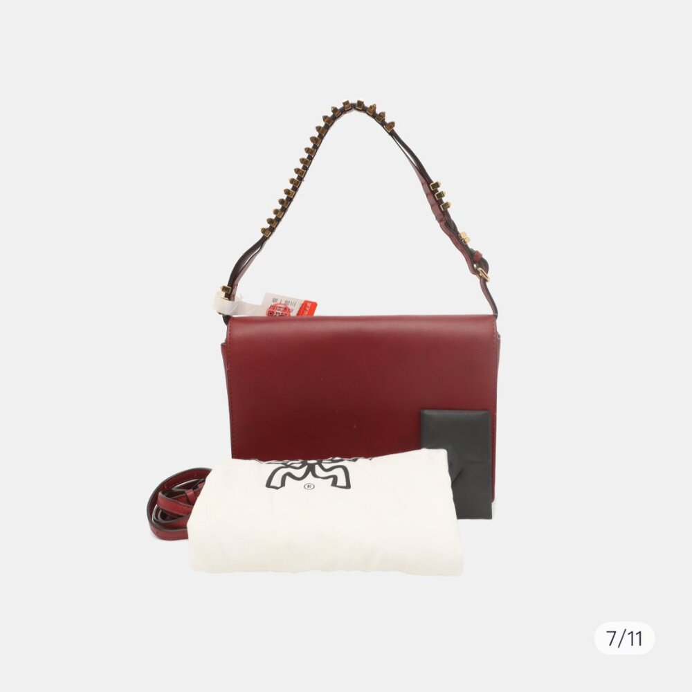 MCM burgundy shoulder bag