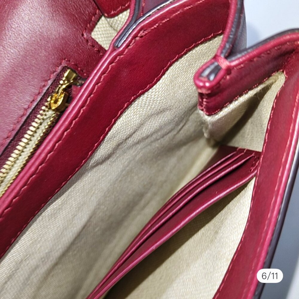 MCM burgundy shoulder bag