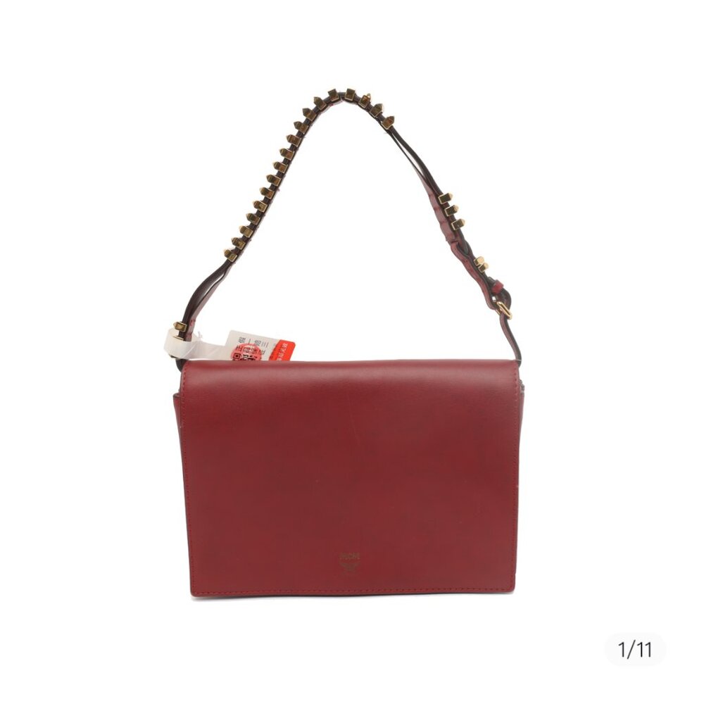 MCM burgundy shoulder bag