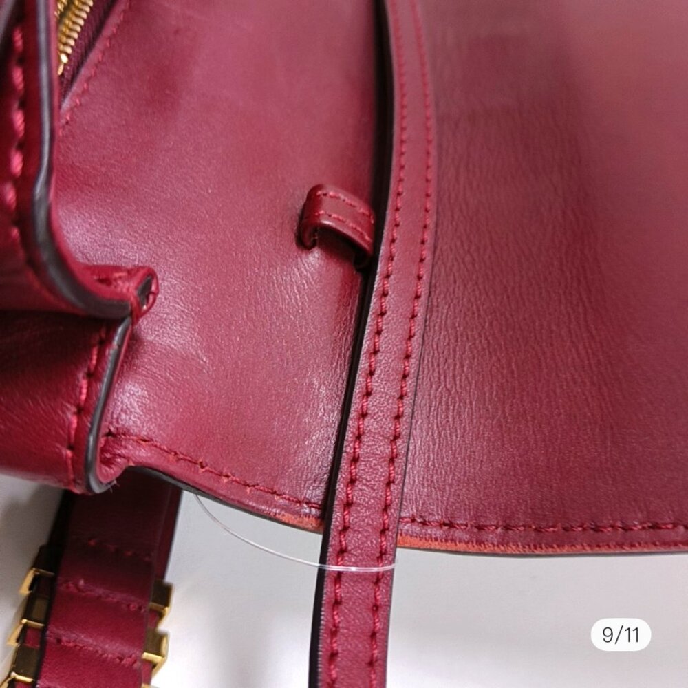 MCM burgundy shoulder bag