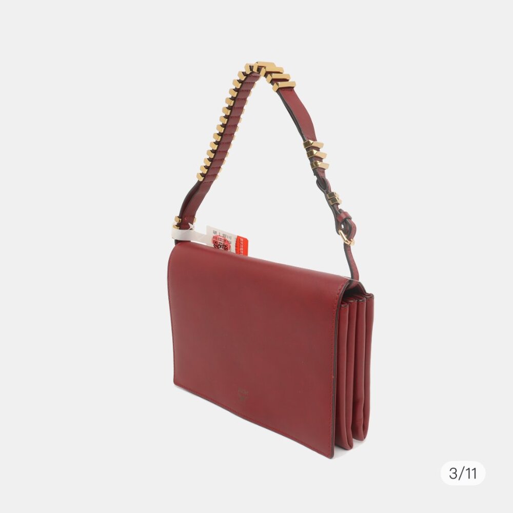 MCM burgundy shoulder bag