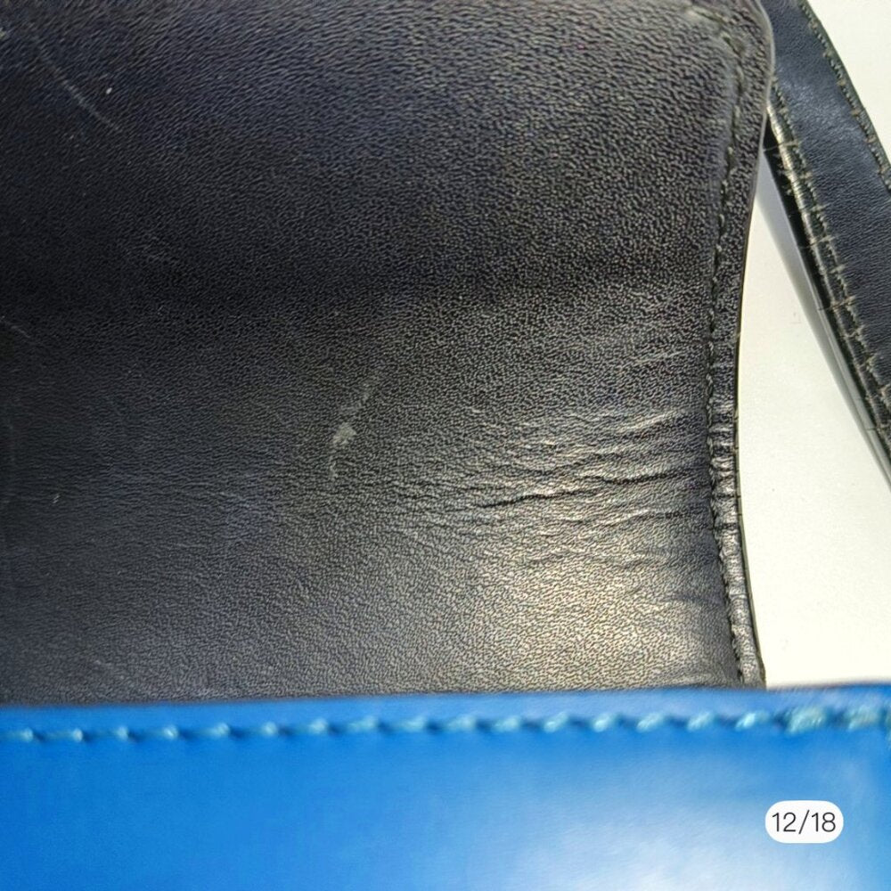 MCM Blue Patricia Leather Crossbody Bag Black