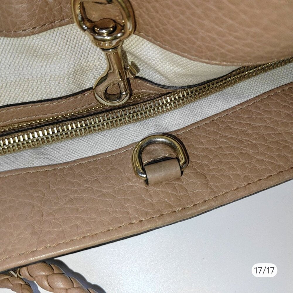 Gucci Beige Pebbled Leather Bella Shopper Tote Bag