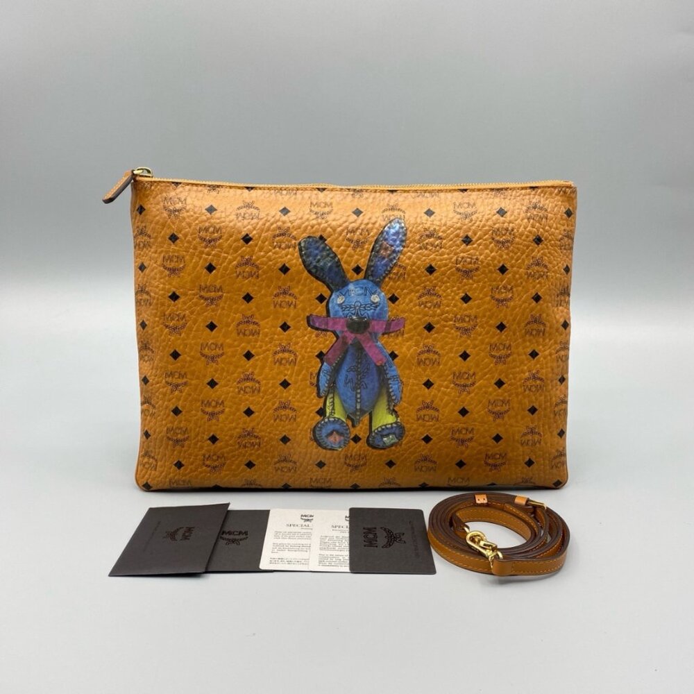 MCM  Visetos Rabbit Pouch Cognac