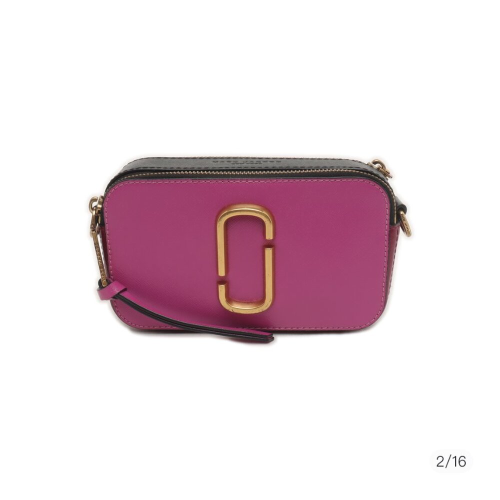 MARC JACOBS Snapshot Leather Camera Bag In Lilac Multi/gold