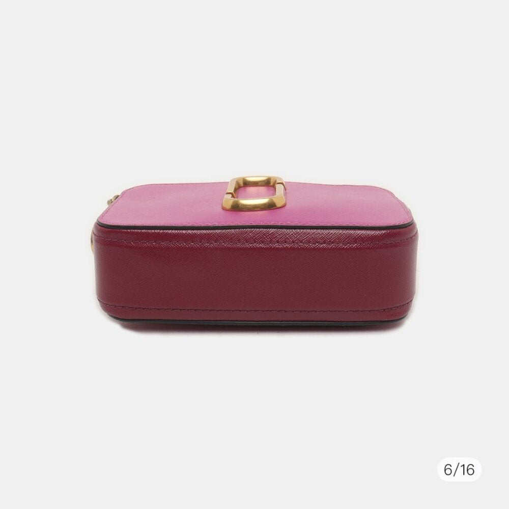 MARC JACOBS Snapshot Leather Camera Bag In Lilac Multi/gold