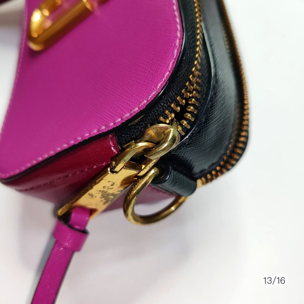 MARC JACOBS Snapshot Leather Camera Bag In Lilac Multi/gold