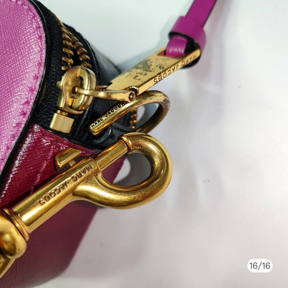 MARC JACOBS Snapshot Leather Camera Bag In Lilac Multi/gold