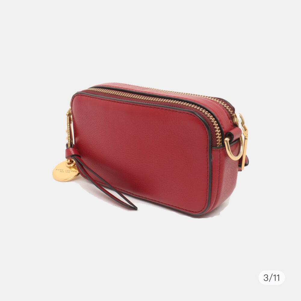 Marc Jacobs Marc Jacobs Red Leather Double Zip Crossbody Bag