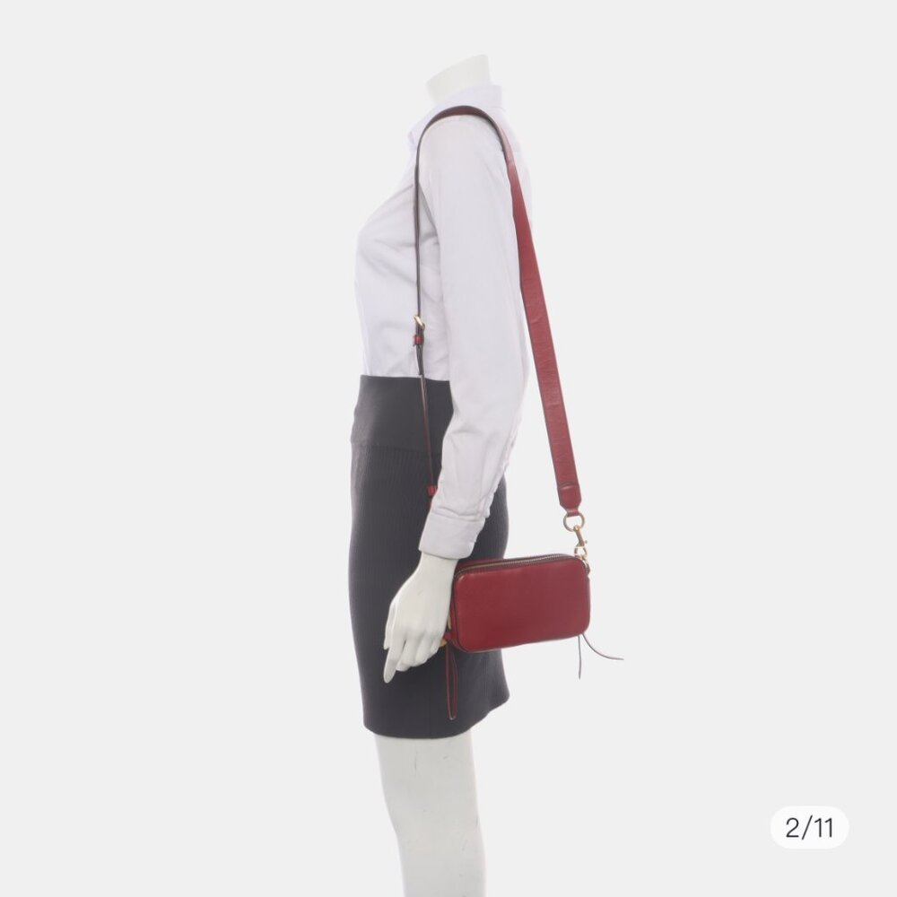 Marc Jacobs Marc Jacobs Red Leather Double Zip Crossbody Bag