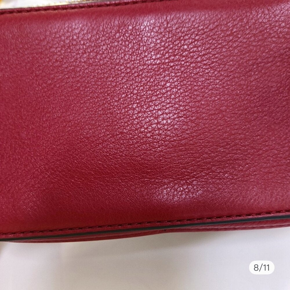 Marc Jacobs Marc Jacobs Red Leather Double Zip Crossbody Bag