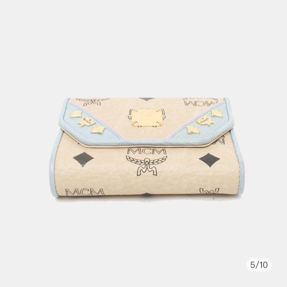 MCM beigh card holder wallet