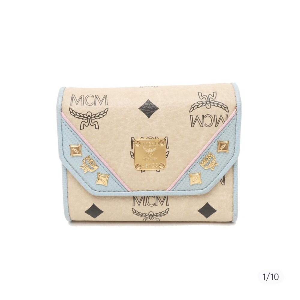 MCM beigh card holder wallet