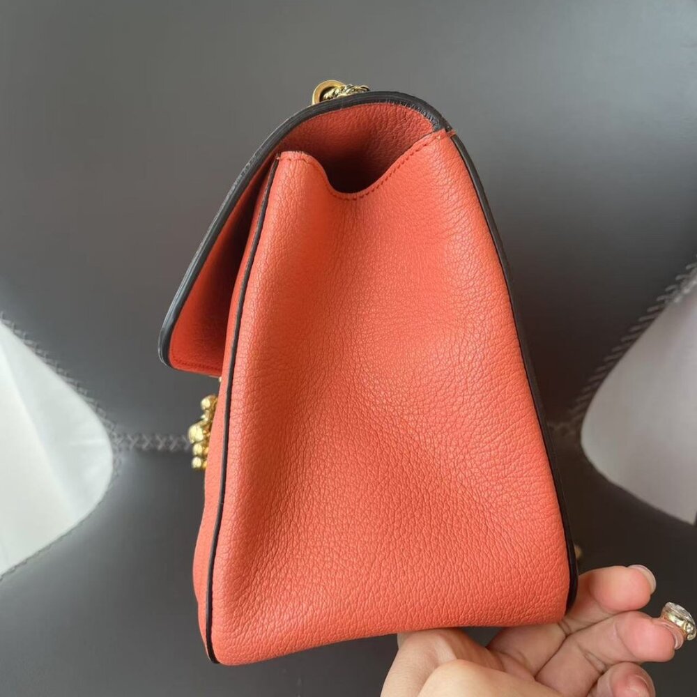 Chloe Coral Orange Leather Medium Elsie Shoulder Bag