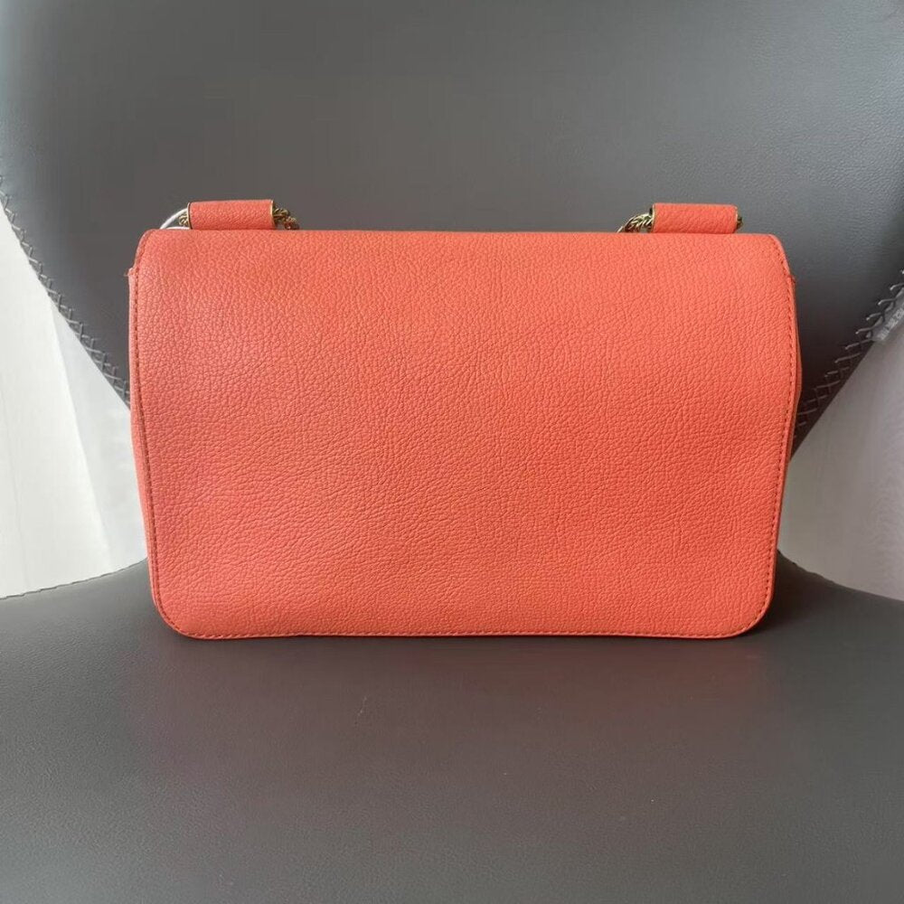 Chloe Coral Orange Leather Medium Elsie Shoulder Bag